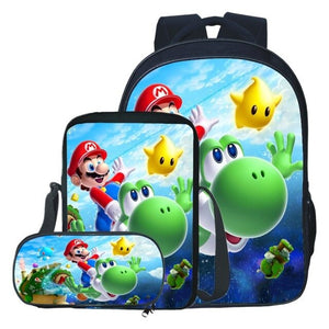 New Style Suit Oxford Printing Super Mario Kids School Backpack