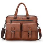 New Men Split Leather Briefcases Bags
