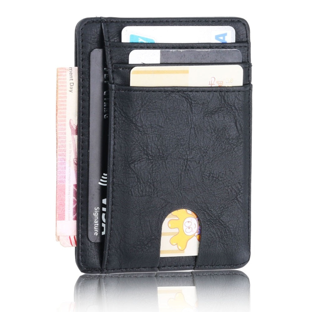 Slim RFID Blocking Leather Credit ID Card Holder