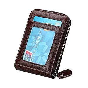 Genuine Leather Rfid Blocking Business Credit ID Card Holder