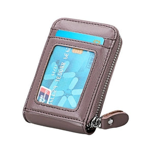 Genuine Leather Rfid Blocking Business Credit ID Card Holder