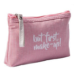 Letter Pattern Canvas Women Cosmetic Bag