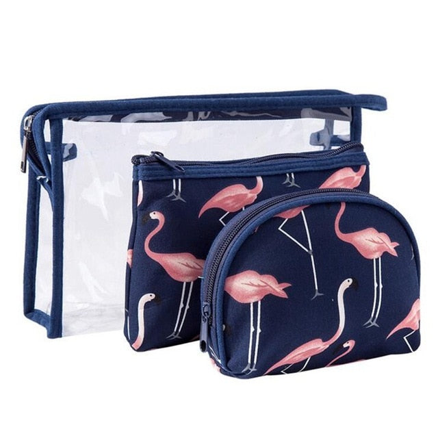 Multicolor Flamingo Make Up Storage Cosmetic Bag