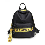 Off White Waterproof Fabric Backpack