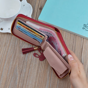 Fashion Solid Tassel Wallet