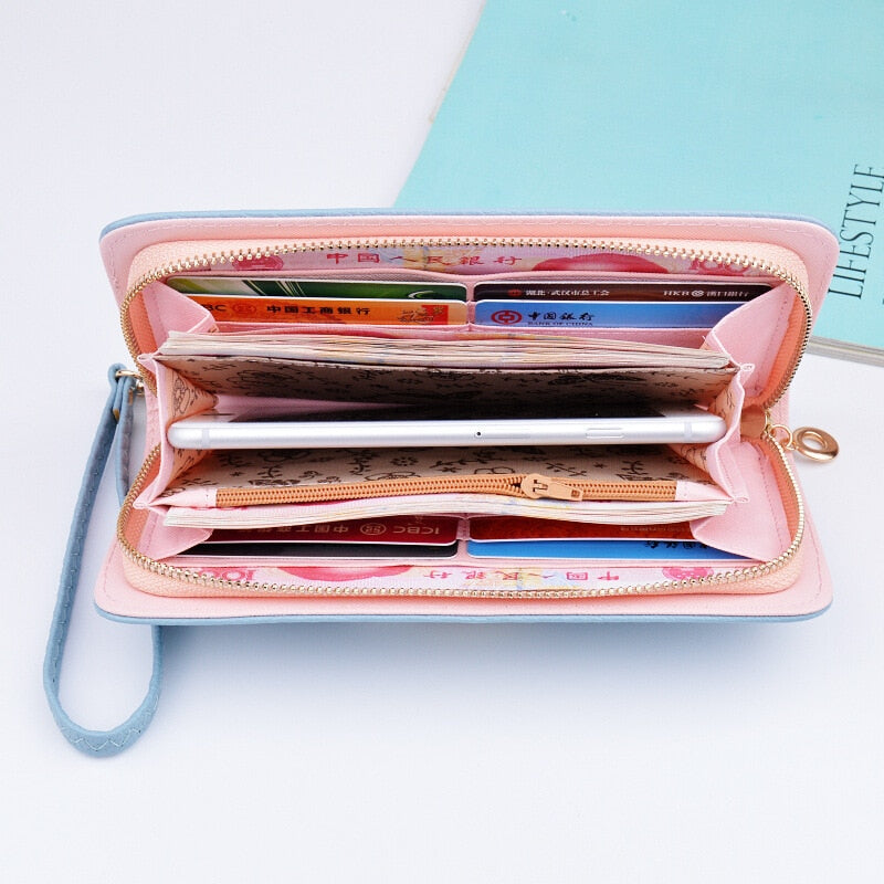 Lady Classic Letter Sequined Wallet