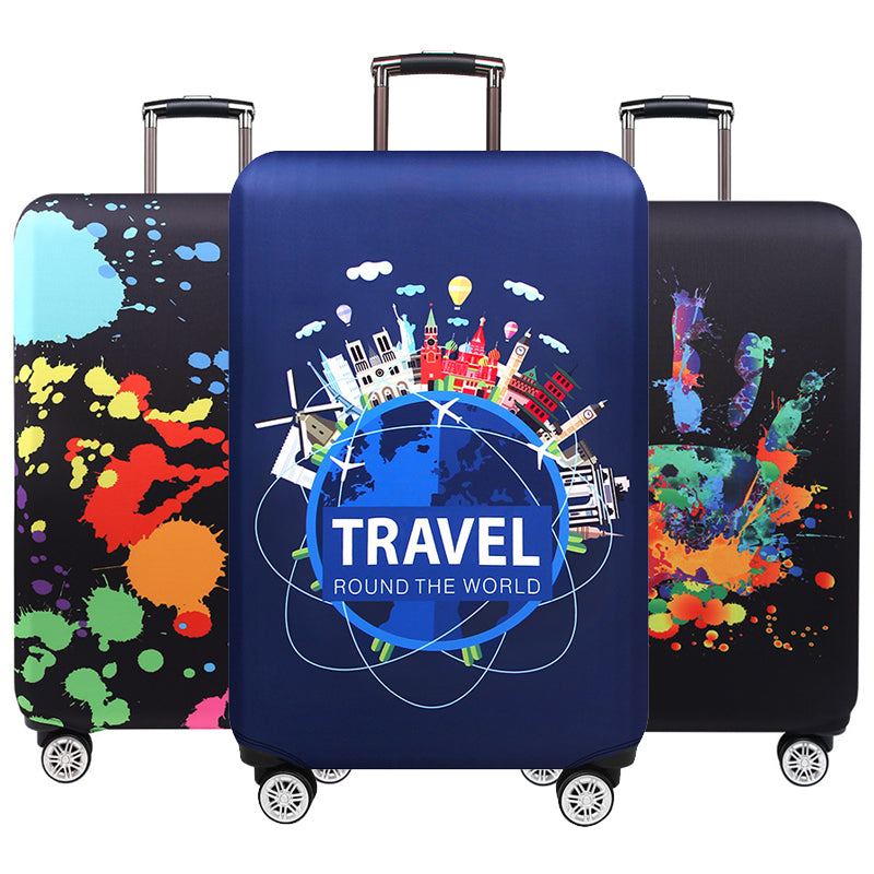 Travel Around The Word Suitcase Protective Covers
