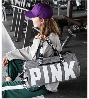 Lady Black Travel Bag Pink Color Shoulder Bags
