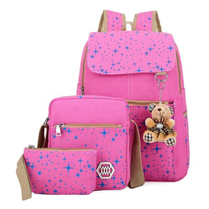 High Capacity With Bear Kids School Bags
