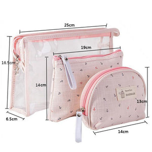 Transparent Anchor Pattern Travel Cosmetic Bag